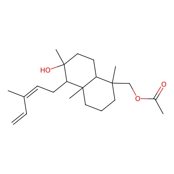 2D Structure of [6-hydroxy-1,4a,6-trimethyl-5-(3-methylpenta-2,4-dienyl)-3,4,5,7,8,8a-hexahydro-2H-naphthalen-1-yl]methyl acetate