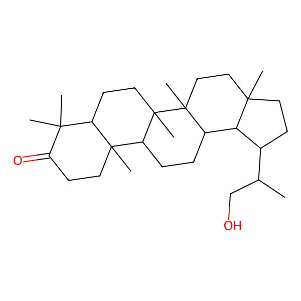 2D Structure of 1-(1-hydroxypropan-2-yl)-3a,5a,5b,8,8,11a-hexamethyl-2,3,4,5,6,7,7a,10,11,11b,12,13,13a,13b-tetradecahydro-1H-cyclopenta[a]chrysen-9-one