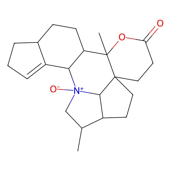 2D Structure of (6R,7S,10S,15R,16S,18S,19R,22S)-6,18-dimethyl-16-oxido-5-oxa-16-azoniahexacyclo[14.5.1.01,6.07,15.010,14.019,22]docos-13-en-4-one