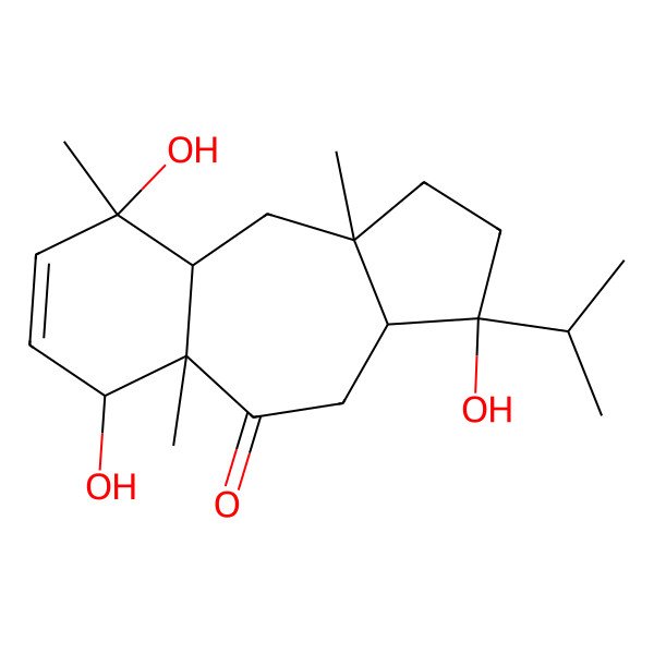 2D Structure of (3S,5aR,6S,9R,9aR,10aS)-3,6,9-trihydroxy-5a,9,10a-trimethyl-3-propan-2-yl-2,3a,4,6,9a,10-hexahydro-1H-benzo[f]azulen-5-one