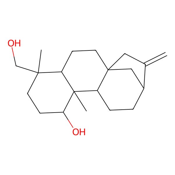 2D Structure of (1S,4S,5S,8S,9S,10R,13R)-5-(hydroxymethyl)-5,9-dimethyl-14-methylidenetetracyclo[11.2.1.01,10.04,9]hexadecan-8-ol