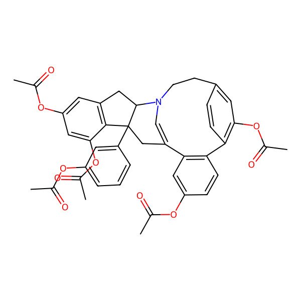 2D Structure of [12,14,24-Triacetyloxy-10-(3-acetyloxyphenyl)-19-azahexacyclo[20.2.2.18,19.02,7.010,18.011,16]heptacosa-1(24),2(7),3,5,8(27),11(16),12,14,22,25-decaen-5-yl] acetate