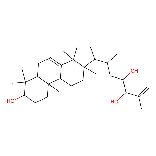 2D Structure of 6-(3-hydroxy-4,4,10,13,14-pentamethyl-2,3,5,6,9,11,12,15,16,17-decahydro-1H-cyclopenta[a]phenanthren-17-yl)-2-methylhept-1-ene-3,4-diol