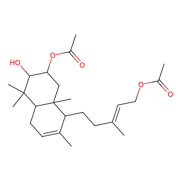 2D Structure of [(E)-5-[(1R,4aS,6R,7S,8aS)-7-acetyloxy-6-hydroxy-2,5,5,8a-tetramethyl-1,4,4a,6,7,8-hexahydronaphthalen-1-yl]-3-methylpent-2-enyl] acetate