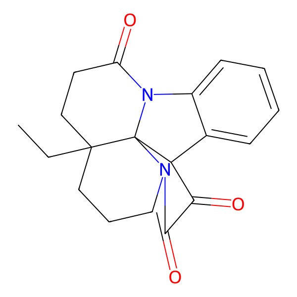 2D Structure of (8S,15R,19S)-15-ethyl-1,11-diazapentacyclo[9.7.1.02,7.08,19.015,19]nonadeca-2,4,6-triene-9,10,18-trione