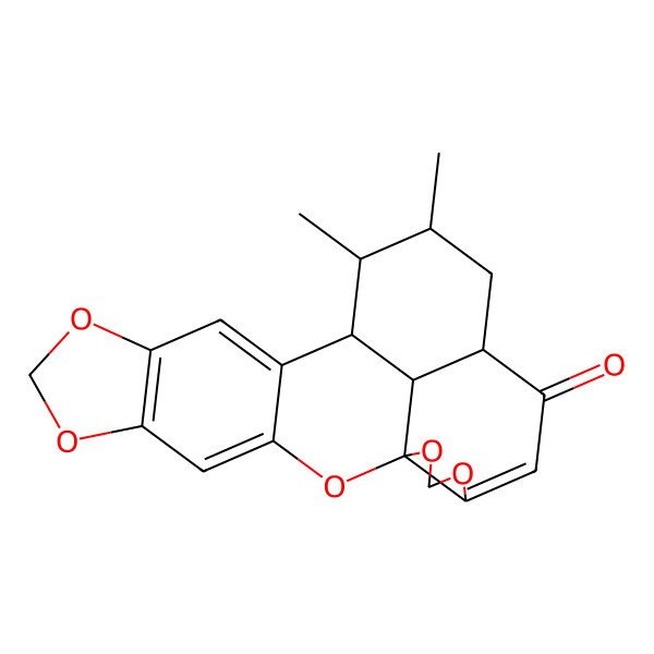 2D Structure of (1S,12R,13R,14R,16S,23R)-13,14-dimethyl-2,6,8,20,22-pentaoxahexacyclo[10.10.1.01,19.03,11.05,9.016,23]tricosa-3,5(9),10,18-tetraen-17-one
