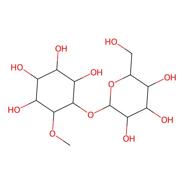 2D Structure of (1S,2R,3S,4S,5R,6R)-5-methoxy-6-[(2R,3R,4S,5R,6R)-3,4,5-trihydroxy-6-(hydroxymethyl)oxan-2-yl]oxycyclohexane-1,2,3,4-tetrol