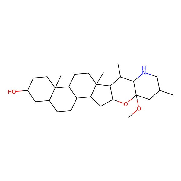 2D Structure of 22-Methoxy-10,14,16,20-tetramethyl-23-oxa-18-azahexacyclo[12.11.0.02,11.05,10.015,24.017,22]pentacosan-7-ol