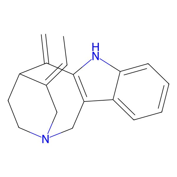 2D Structure of (13S,14Z)-14-ethylidene-12-methylidene-1,10-diazatetracyclo[11.2.2.03,11.04,9]heptadeca-3(11),4,6,8-tetraene