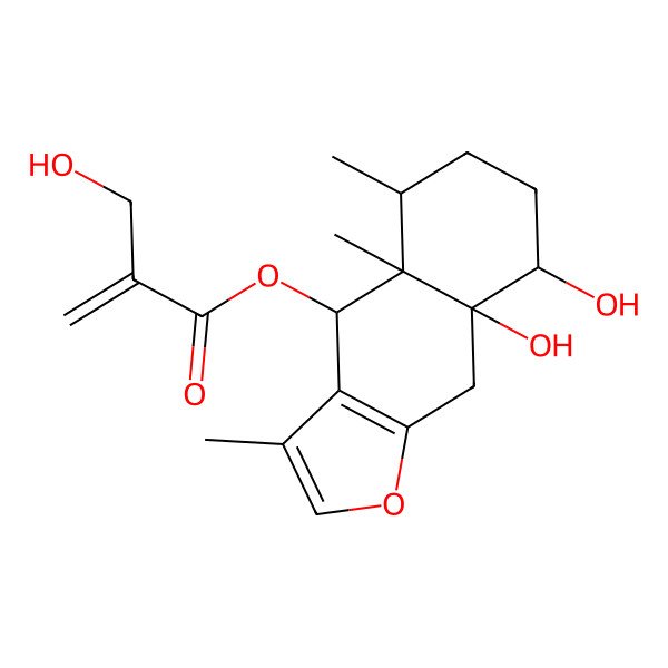 2D Structure of (8,8a-Dihydroxy-3,4a,5-trimethyl-4,5,6,7,8,9-hexahydrobenzo[f][1]benzofuran-4-yl) 2-(hydroxymethyl)prop-2-enoate