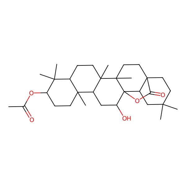 2D Structure of [(1S,4S,5R,8S,10S,13R,14R,16S,17S,18R)-16-hydroxy-4,5,9,9,13,20,20-heptamethyl-23-oxo-24-oxahexacyclo[15.5.2.01,18.04,17.05,14.08,13]tetracosan-10-yl] acetate