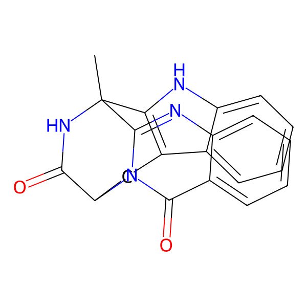 2D Structure of (1R,12R)-1-methyl-3,13,21,23-tetrazahexacyclo[10.10.2.02,10.04,9.013,22.015,20]tetracosa-2(10),4,6,8,15,17,19,21-octaene-14,24-dione
