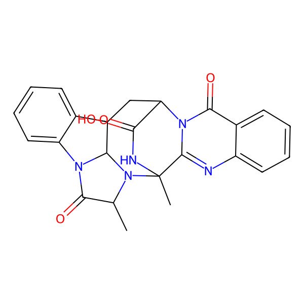 2D Structure of (1R,3S,12S,14R,27S)-12-hydroxy-1,3-dimethyl-2,5,15,23,25-pentazaheptacyclo[12.10.2.12,5.06,11.015,24.017,22.012,27]heptacosa-6,8,10,17,19,21,23-heptaene-4,16,26-trione