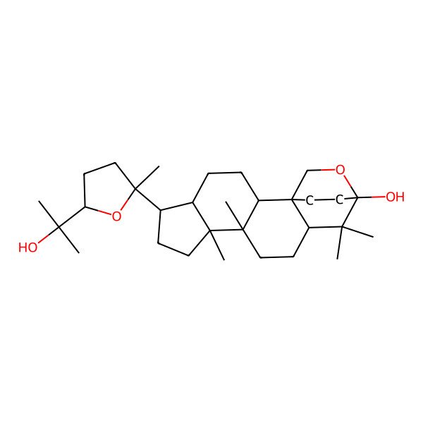 2D Structure of (1S,6S,9R,10R,15S)-6-[(2S,5S)-5-(2-hydroxypropan-2-yl)-2-methyloxolan-2-yl]-9,10,14,14-tetramethyl-16-oxapentacyclo[13.2.2.01,13.02,10.05,9]nonadecan-15-ol