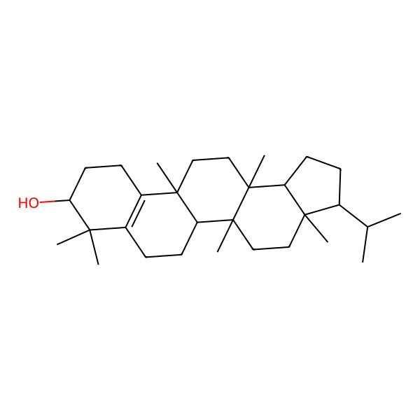 2D Structure of (3R,3aR,5aR,5bR,9R,11bR,13aS,13bR)-3a,5a,8,8,11b,13a-hexamethyl-3-propan-2-yl-1,2,3,4,5,5b,6,7,9,10,11,12,13,13b-tetradecahydrocyclopenta[a]chrysen-9-ol