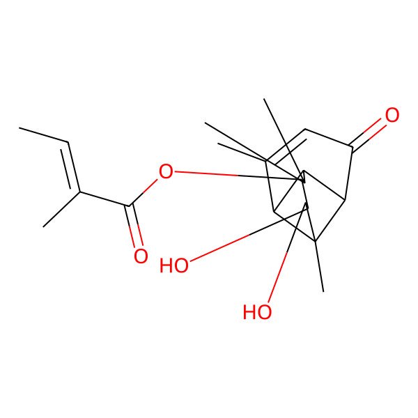 2D Structure of [(1R,2S,4S,5S,6S,7R,8R)-5,6-dihydroxy-3,3,7,9-tetramethyl-11-oxo-4-tricyclo[5.4.0.02,8]undec-9-enyl] (Z)-2-methylbut-2-enoate
