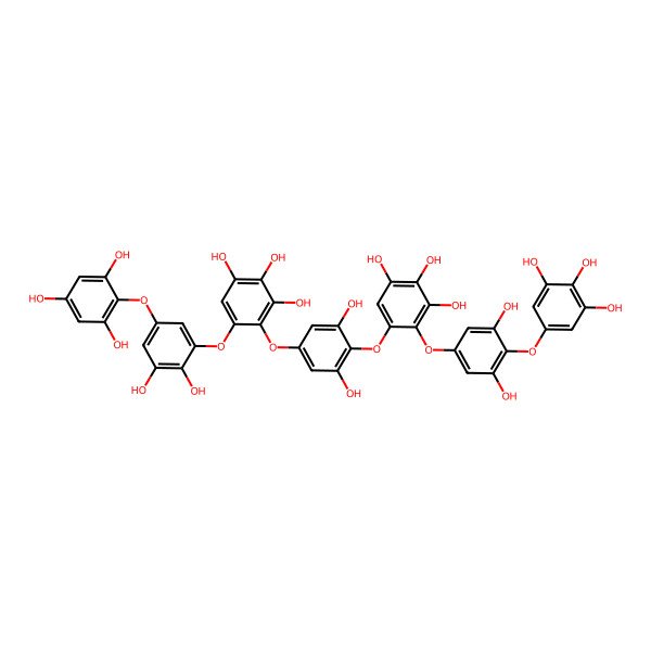 2D Structure of 5-[2,3-Dihydroxy-5-(2,4,6-trihydroxyphenoxy)phenoxy]-4-[4-[2-[3,5-dihydroxy-4-(3,4,5-trihydroxyphenoxy)phenoxy]-3,4,5-trihydroxyphenoxy]-3,5-dihydroxyphenoxy]benzene-1,2,3-triol