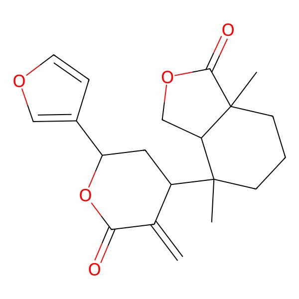 2D Structure of 4-(6-(3-Furyl)-3-methylene-2-oxotetrahydro-2H-pyran-4-yl)-4,7a-dimethylhexahydro-2-benzofuran-1(3H)-one