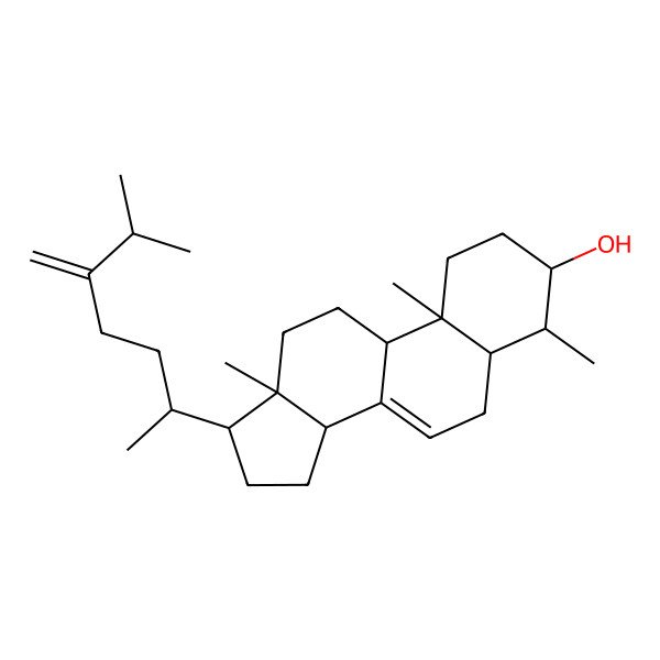 2D Structure of (3S,10S,13R,17R)-4,10,13-trimethyl-17-(6-methyl-5-methylideneheptan-2-yl)-2,3,4,5,6,9,11,12,14,15,16,17-dodecahydro-1H-cyclopenta[a]phenanthren-3-ol