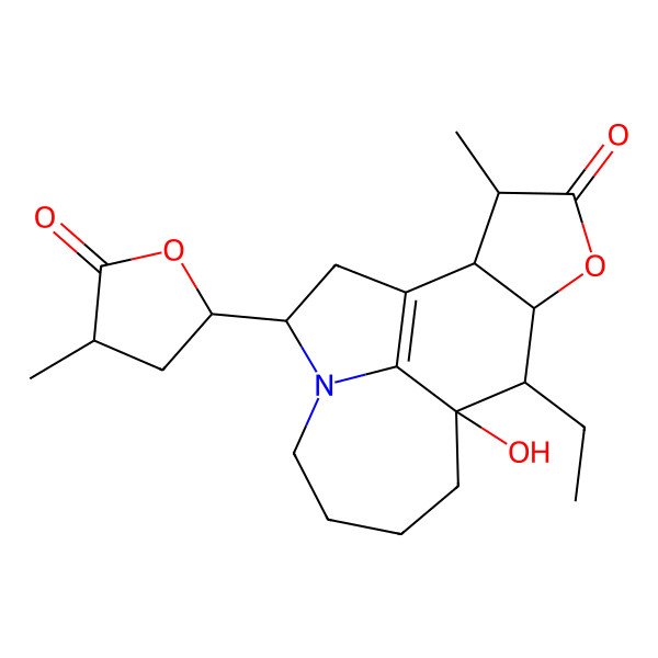 2D Structure of (3R,9R,10S,11R,14R,15R)-10-ethyl-9-hydroxy-14-methyl-3-[(2S,4S)-4-methyl-5-oxooxolan-2-yl]-12-oxa-4-azatetracyclo[7.6.1.04,16.011,15]hexadec-1(16)-en-13-one