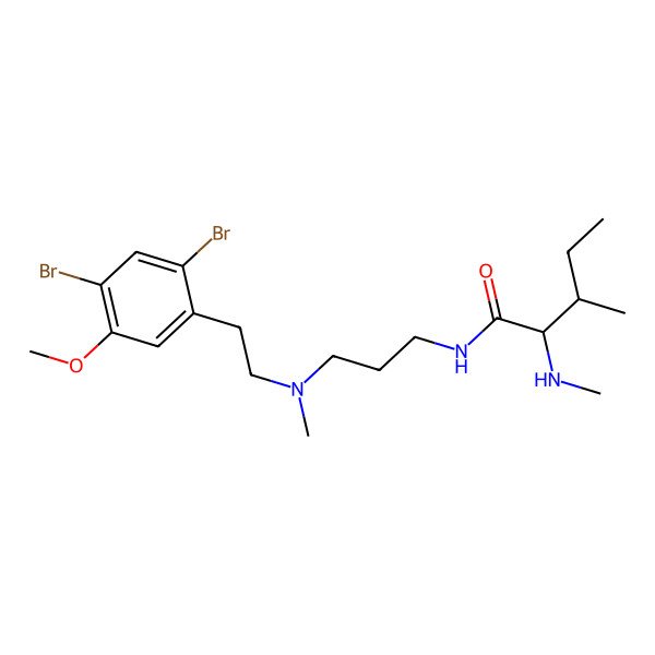 2D Structure of (2R,3S)-N-[3-[2-(2,4-dibromo-5-methoxyphenyl)ethyl-methylamino]propyl]-3-methyl-2-(methylamino)pentanamide