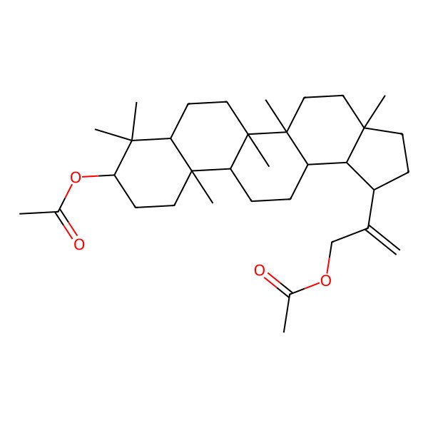 2D Structure of 2-(9-Acetyloxy-3a,5a,5b,8,8,11a-hexamethyl-1,2,3,4,5,6,7,7a,9,10,11,11b,12,13,13a,13b-hexadecahydrocyclopenta[a]chrysen-1-yl)prop-2-enyl acetate