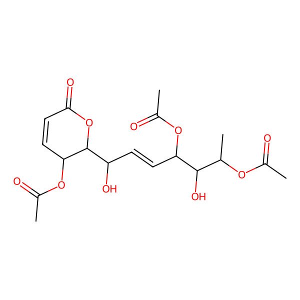 2D Structure of [(2S,3S)-2-[(E,1R,4R,5S,6S)-4,6-diacetyloxy-1,5-dihydroxyhept-2-enyl]-6-oxo-2,3-dihydropyran-3-yl] acetate