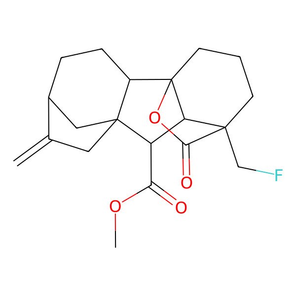 2D Structure of Methyl 11-(fluoromethyl)-6-methylidene-16-oxo-15-oxapentacyclo[9.3.2.15,8.01,10.02,8]heptadecane-9-carboxylate