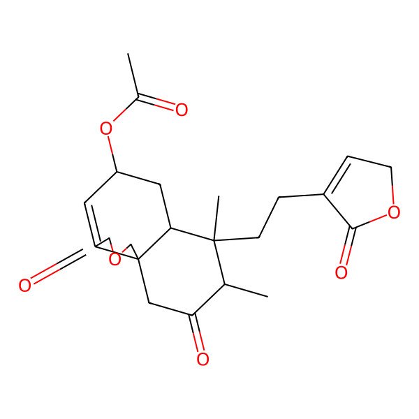 2D Structure of [7,8-dimethyl-3,9-dioxo-7-[2-(5-oxo-2H-furan-4-yl)ethyl]-1,5,6,6a,8,10-hexahydrobenzo[d][2]benzofuran-5-yl] acetate
