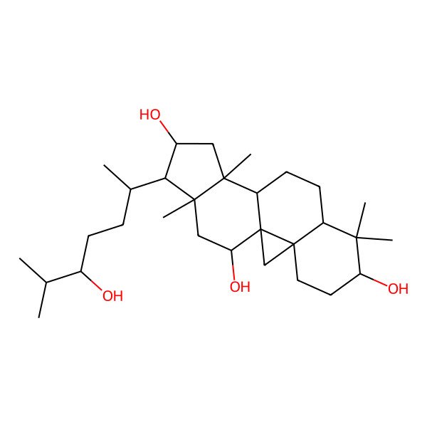 2D Structure of (1R,3R,6S,8R,11S,12S,14S,15R,16R,18R)-15-[(2R,5S)-5-hydroxy-6-methylheptan-2-yl]-7,7,12,16-tetramethylpentacyclo[9.7.0.01,3.03,8.012,16]octadecane-6,14,18-triol