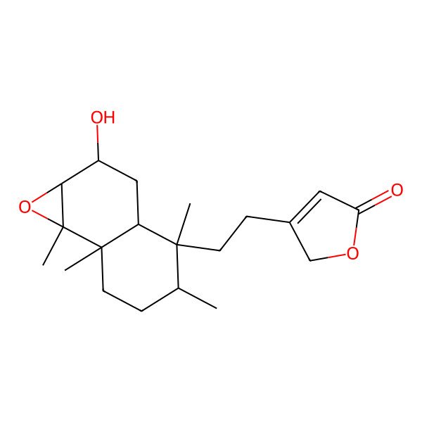 2D Structure of 3-[2-(2-hydroxy-4,5,7a,7b-tetramethyl-2,3,3a,5,6,7-hexahydro-1aH-naphtho[1,2-b]oxiren-4-yl)ethyl]-2H-furan-5-one