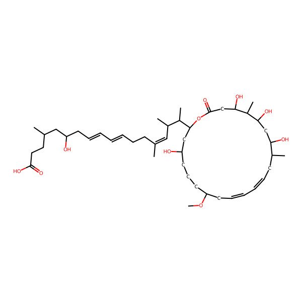 2D Structure of 6-Hydroxy-4,14,16-trimethyl-17-(4,16,18,20-tetrahydroxy-8-methoxy-15,19-dimethyl-22-oxo-1-oxacyclodocosa-10,12-dien-2-yl)octadeca-8,10,14-trienoic acid