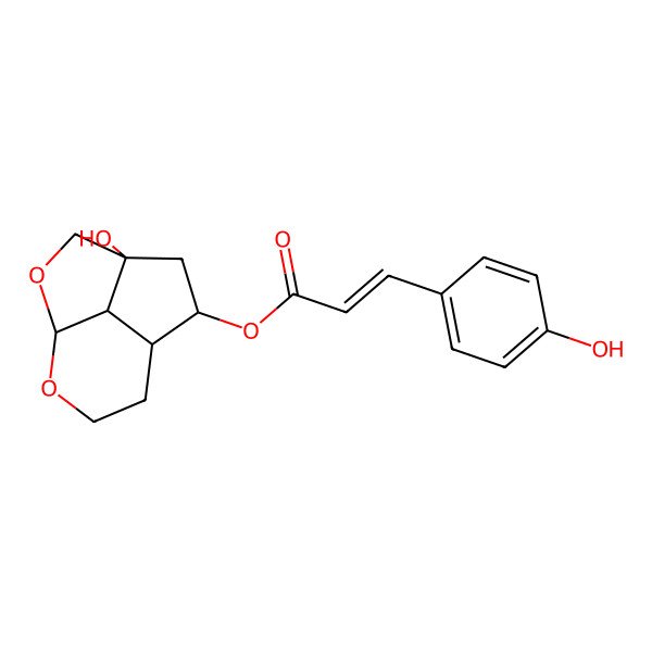 2D Structure of [(1R,4S,6R,7R,11S)-4-hydroxy-2,10-dioxatricyclo[5.3.1.04,11]undecan-6-yl] (Z)-3-(4-hydroxyphenyl)prop-2-enoate