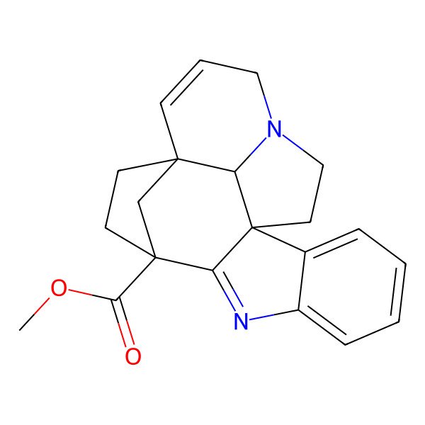 2D Structure of methyl (1R,10R,13R,20S)-8,17-diazahexacyclo[11.6.1.110,13.01,9.02,7.017,20]henicosa-2,4,6,8,14-pentaene-10-carboxylate