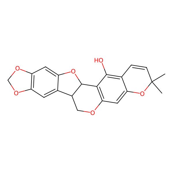 2D Structure of (1R,14R)-7,7-dimethyl-8,12,18,20,24-pentaoxahexacyclo[12.10.0.02,11.04,9.015,23.017,21]tetracosa-2(11),3,5,9,15,17(21),22-heptaen-3-ol