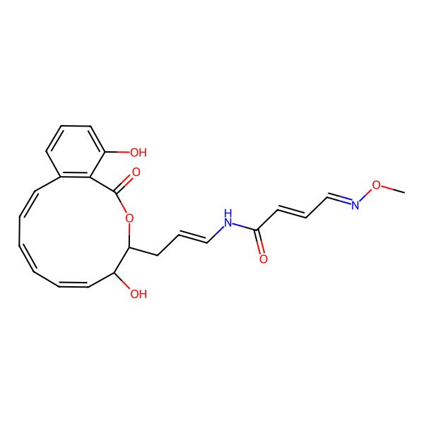 2D Structure of (Z,4Z)-N-[(Z)-3-[(4R,5S,6E,8Z,10E)-5,16-dihydroxy-2-oxo-3-oxabicyclo[10.4.0]hexadeca-1(12),6,8,10,13,15-hexaen-4-yl]prop-1-enyl]-4-methoxyiminobut-2-enamide