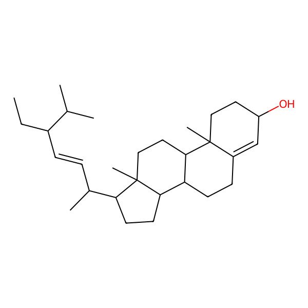 2D Structure of 17-(5-ethyl-6-methylhept-3-en-2-yl)-10,13-dimethyl-2,3,6,7,8,9,11,12,14,15,16,17-dodecahydro-1H-cyclopenta[a]phenanthren-3-ol