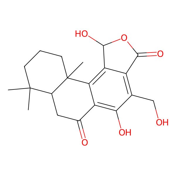 2D Structure of (1S,7aS,11aS)-1,5-dihydroxy-4-(hydroxymethyl)-8,8,11a-trimethyl-1,7,7a,9,10,11-hexahydronaphtho[1,2-e][2]benzofuran-3,6-dione
