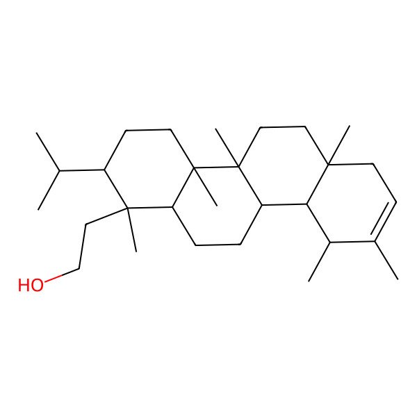2D Structure of 2-(1,4a,4b,6a,9,10-Hexamethyl-2-propan-2-yl-2,3,4,5,6,7,10,10a,10b,11,12,12a-dodecahydrochrysen-1-yl)ethanol