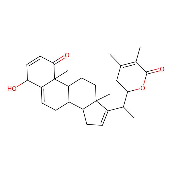 2D Structure of 2-[1-(4-Hydroxy-10,13-dimethyl-1-oxo-4,7,8,9,11,12,14,15-octahydrocyclopenta[a]phenanthren-17-yl)ethyl]-4,5-dimethyl-2,3-dihydropyran-6-one