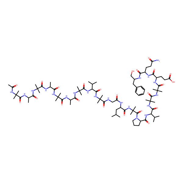 2D Structure of Ac-Aib-Ala-Aib-Ala-Aib-Ala-Aib-Val-Aib-Gly-Leu-Aib-D-Pro-D-Val-Aib-Aib-D-Glu-Gln-D-Phe-ol