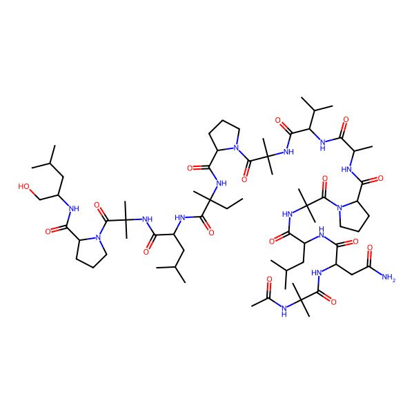 2D Structure of Ac-Aib-Asn-Leu-Aib-Pro-Ala-Val-Aib-Pro-D-Iva-Leu-Aib-Pro-Leu-ol