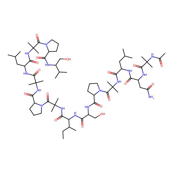 2D Structure of Ac-Aib-Asn-Leu-Aib-Pro-Ser-Ile-Aib-Pro-Aib-Leu-Aib-Pro-Val-ol