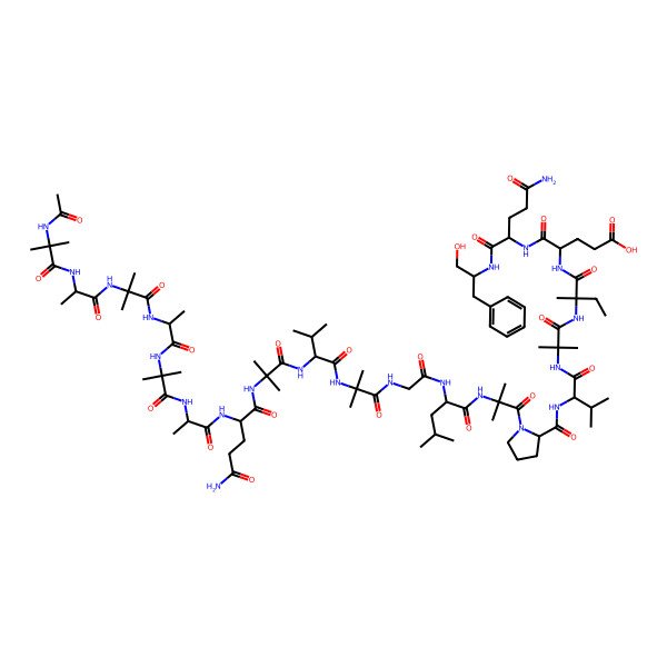 2D Structure of Ac-Aib-D-Ala-Aib-Ala-Aib-Ala-Gln-Aib-Val-Aib-Gly-D-Leu-Aib-D-Pro-Val-Aib-Iva-D-Glu-D-Gln-Phe-ol