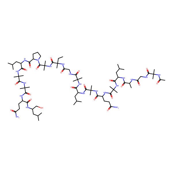 2D Structure of Ac-Aib-Gly-Ala-Leu-Aib-Gln-Aib-Leu-Aib-Gly-D-Iva-Aib-Pro-Leu-Aib-Aib-Gln-Leu-ol