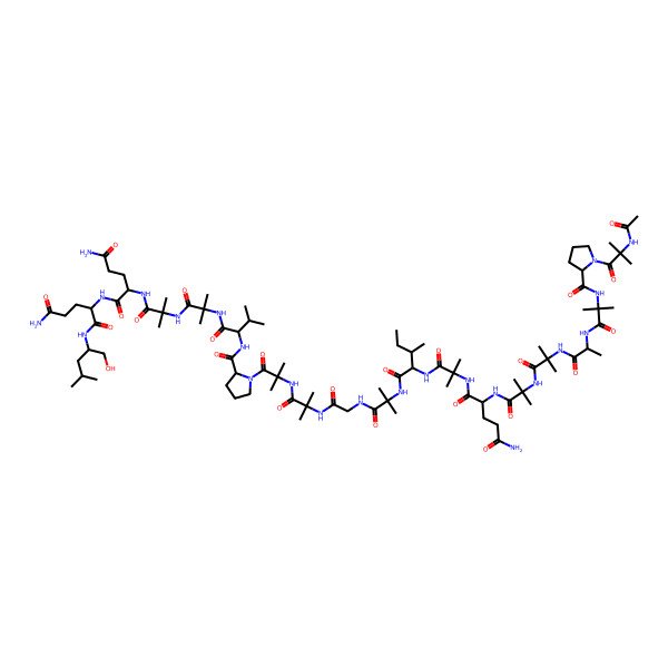 2D Structure of Ac-Aib-Pro-Aib-Ala-Aib-Aib-Gln-Aib-Ile-Aib-Gly-Aib-Aib-Pro-Val-Aib-Aib-Gln-Gln-Leu-ol