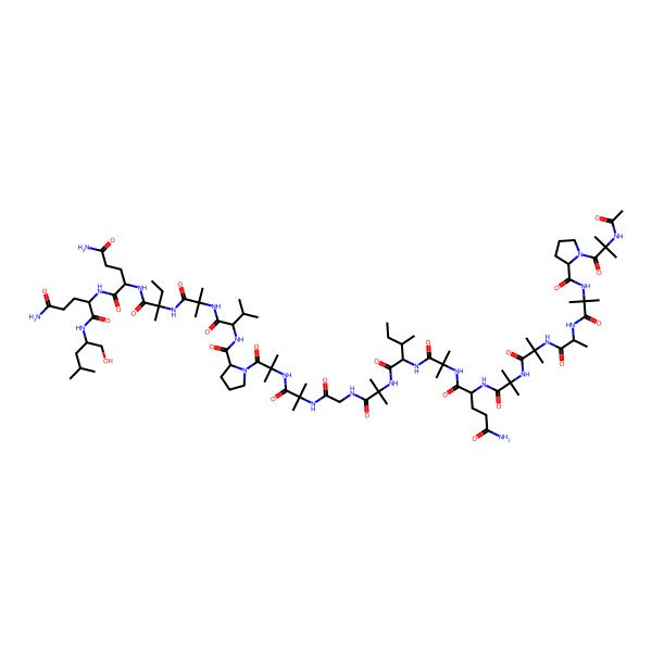 2D Structure of Ac-Aib-Pro-Aib-Ala-Aib-Aib-Gln-Aib-Ile-Aib-Gly-Aib-Aib-Pro-Val-Aib-Iva-Gln-Gln-Leu-ol