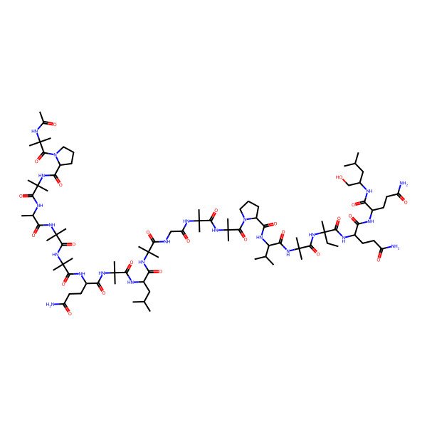2D Structure of Ac-Aib-Pro-Aib-Ala-Aib-Aib-Gln-Aib-Leu-Aib-Gly-Aib-Aib-Pro-Val-Aib-Iva-Gln-Gln-Leu-ol