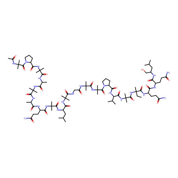 2D Structure of Ac-Aib-Pro-Aib-Ala-Aib-Ala-Gln-Aib-Leu-Aib-Gly-Aib-Aib-Pro-Val-Aib-Iva-Gln-Gln-Leu-ol