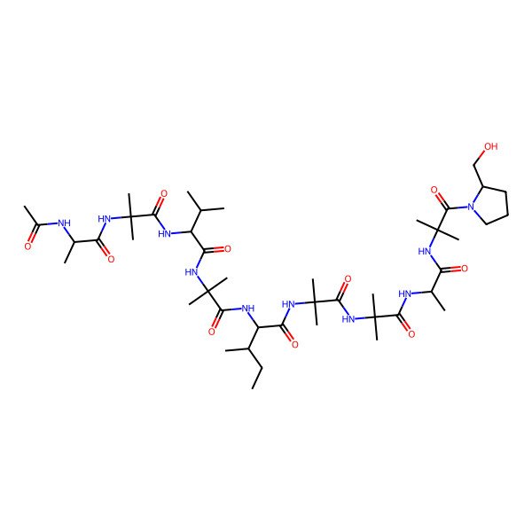 2D Structure of Ac-DL-Ala-Aib-DL-Val-Aib-DL-xiIle-Aib-Aib-DL-Ala-Aib-DL-Pro-ol